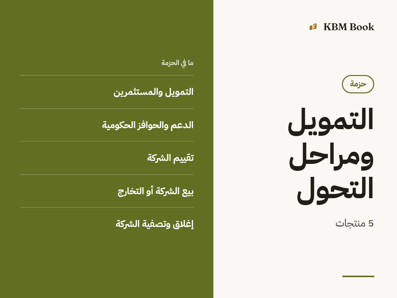 صورة الحزمة: حزمة التمويل ومراحل التحول كاملة