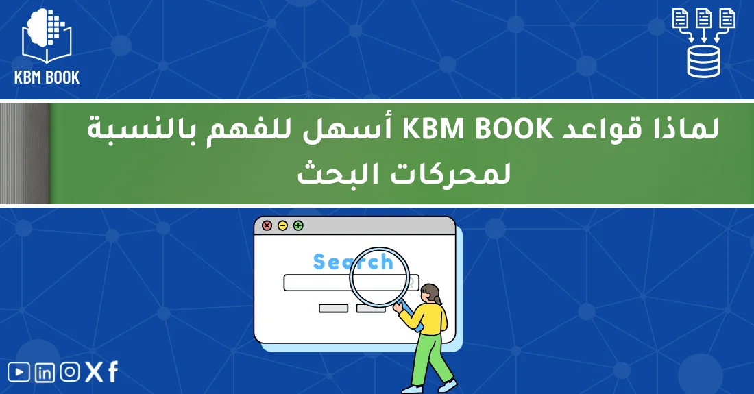 صورة تحتوي على عنوان المقال حول: " لماذا قواعد KBM BOOK تسهل فهم KBM وSEO بفعالية" مع عنصر بصري معبر